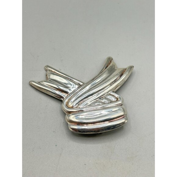 Sterling Silver 925 Ribbon Pin Brooch Awareness Ribbon Handcrafted Taxco Mexico - Picture 4 of 9